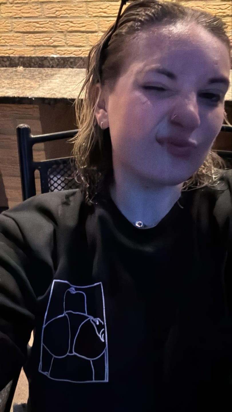 Customer photo review of Custom Embroidered Spicy Sweatshirt