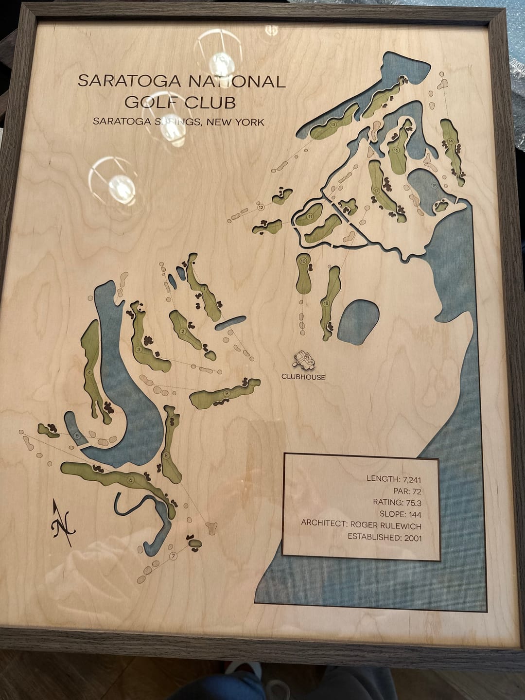 Customer photo review of Custom 3D Wood Golf Course Map