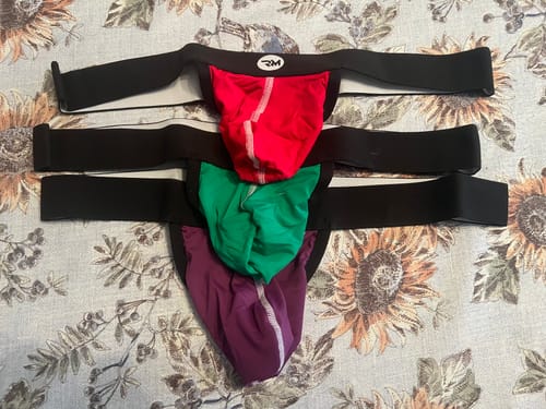 Customer photo review of Nylon 0in Strapless Jocks No Fly 1pk Green