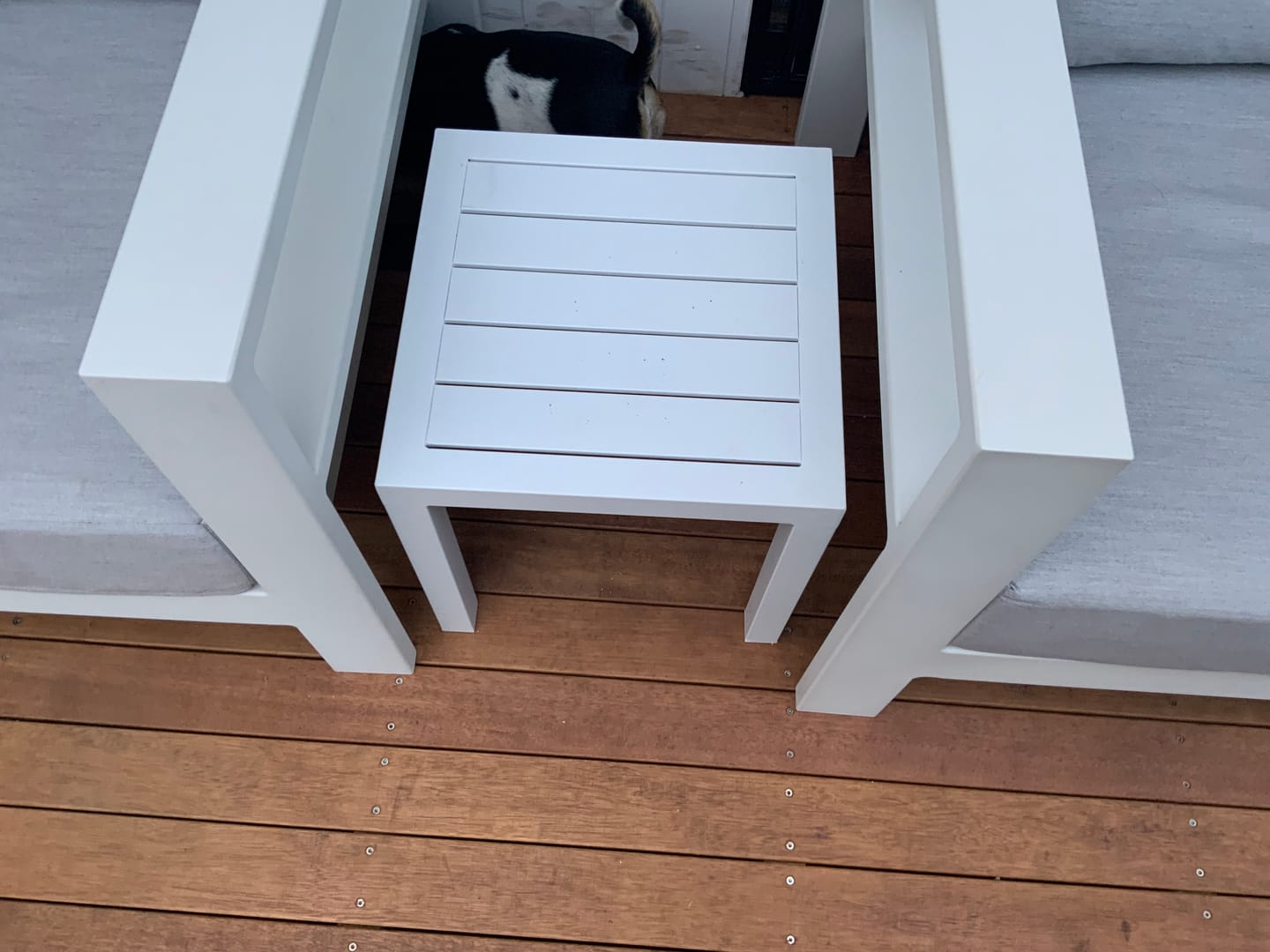 Customer photo review of Heron Aluminium Outdoor Side Table