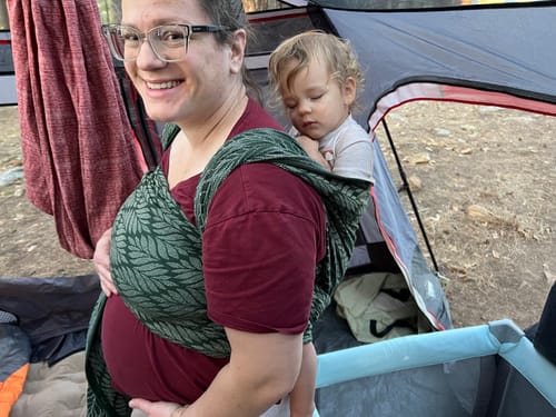 Customer photo review of Forest Trias Tri Blend Woven Wrap by Didymos