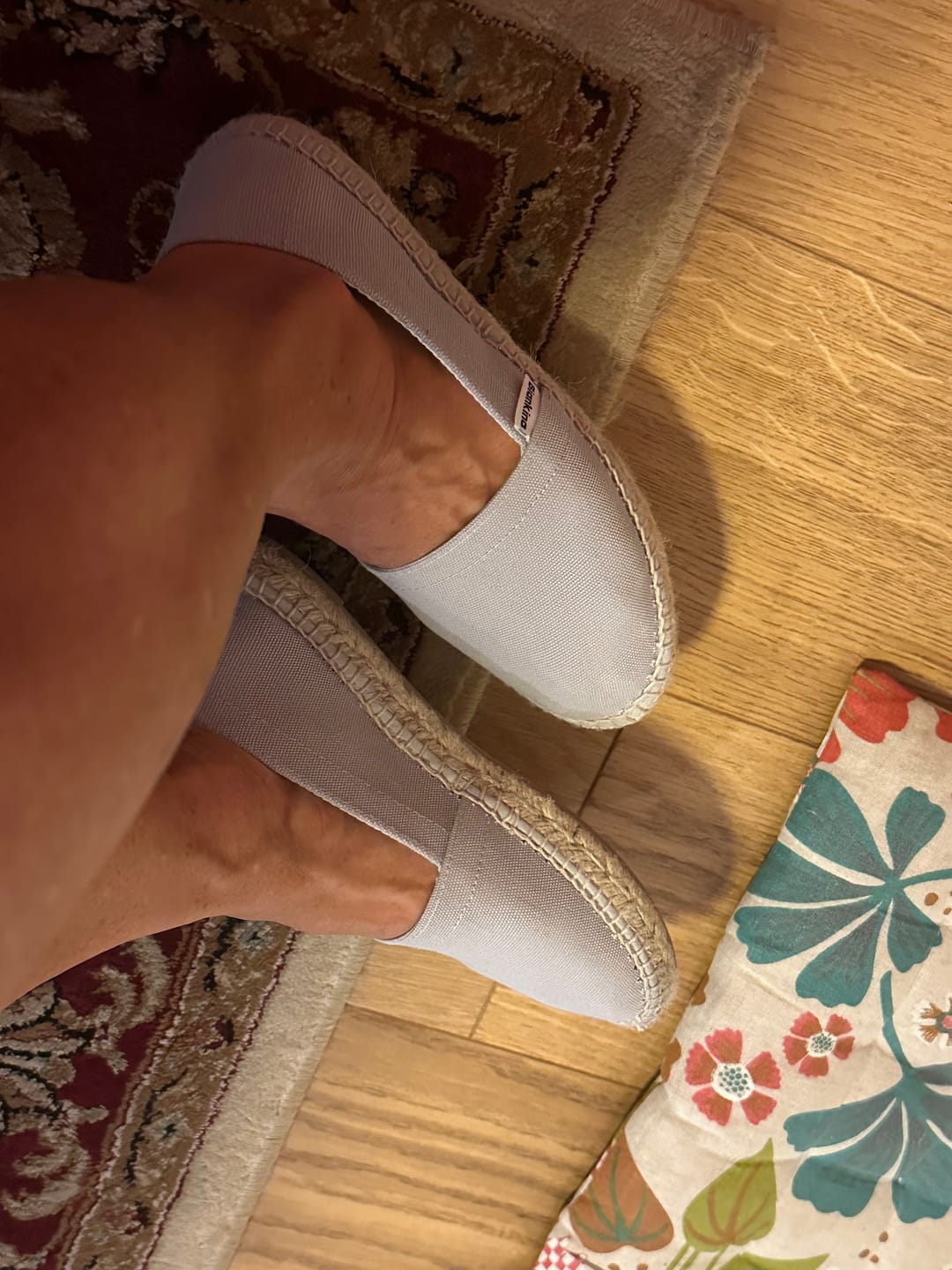 Customer photo review of AUTHENTIC SPANISH ESPADRILLES for Women - Mila Sustainable, Eco Friendly, Vegan Canvas Espadrille Flats - Grey (Custom: 7.5 US (38EU), Grey)