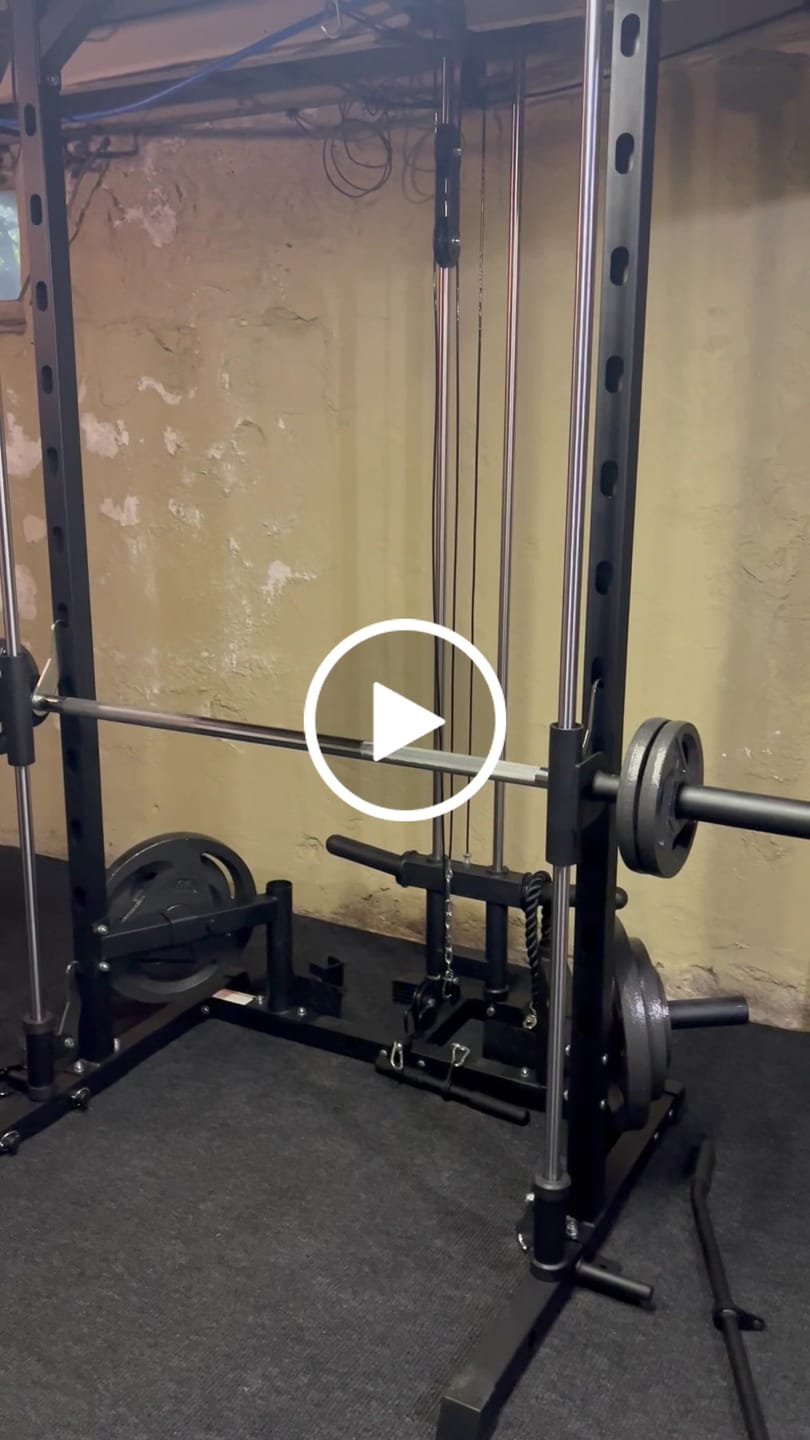 Customer video review of RitFit PSR05 2.0 Multifunctional Smith Machine Power Rack with LAT-Pull Down System