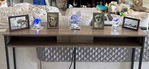 Customer photo review of Dichroic Explosion Orb with Cremation Ash