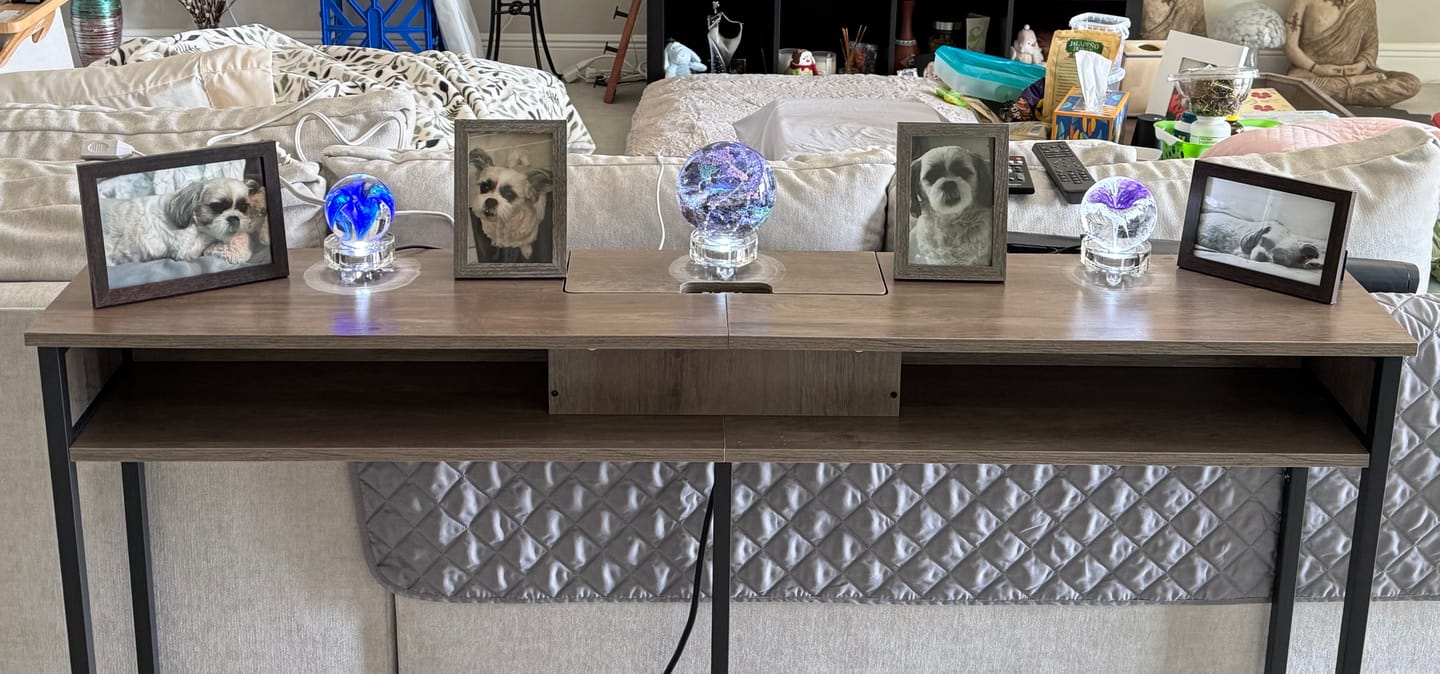 Customer photo review of Dichroic Explosion Orb with Cremation Ash
