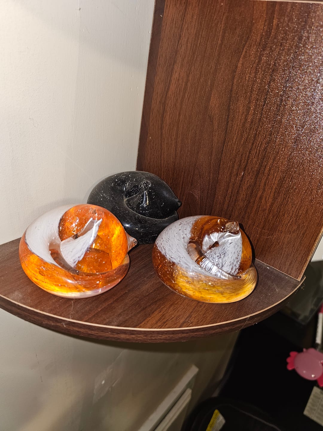 Customer photo review of Half-tone Sleeping Glass Cat with Infused Cremation Ashes