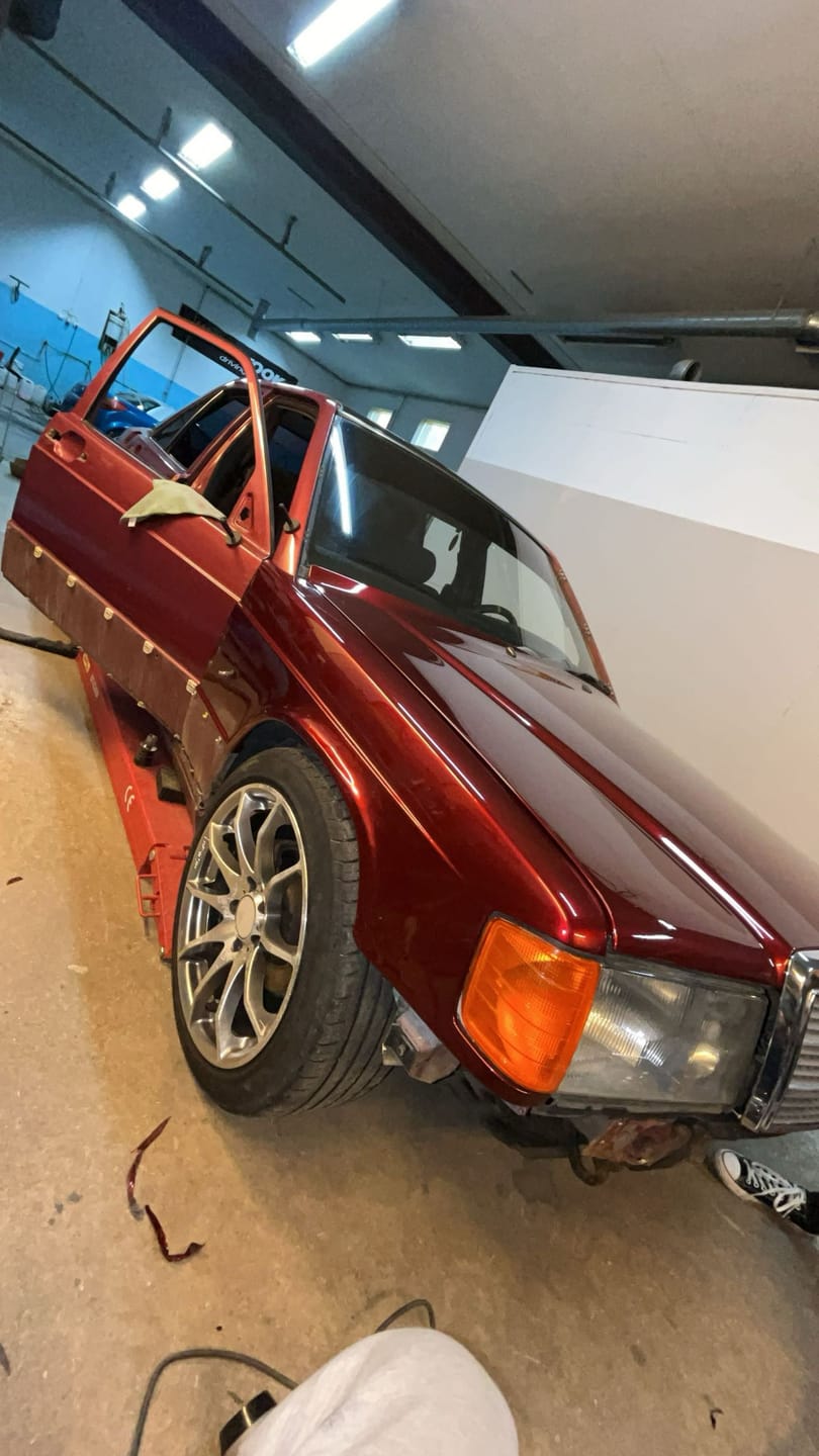 Customer photo review of Mallcas™ Glossy Metallic Rupee Red Vinyl Wrap (PET Liner)