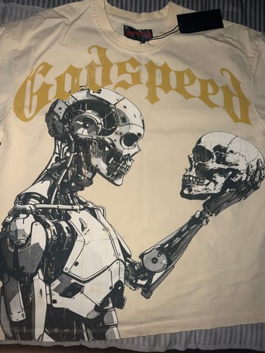 Customer photo review of Godspeed Mankind vs AI 3 Tee Bone/Yellow