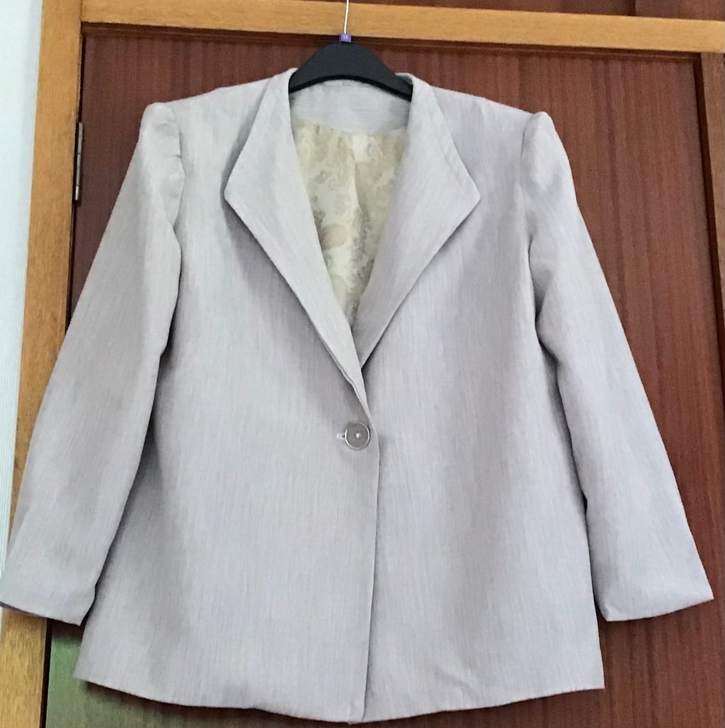 Customer photo review of Linen Look Suiting Fabric