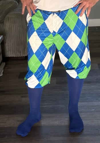 Customer photo review of Argyle green blue-Men's Golf Knickers Pants