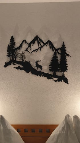 Customer photo review of Décoration Murale en Métal - Montagne et Cerf