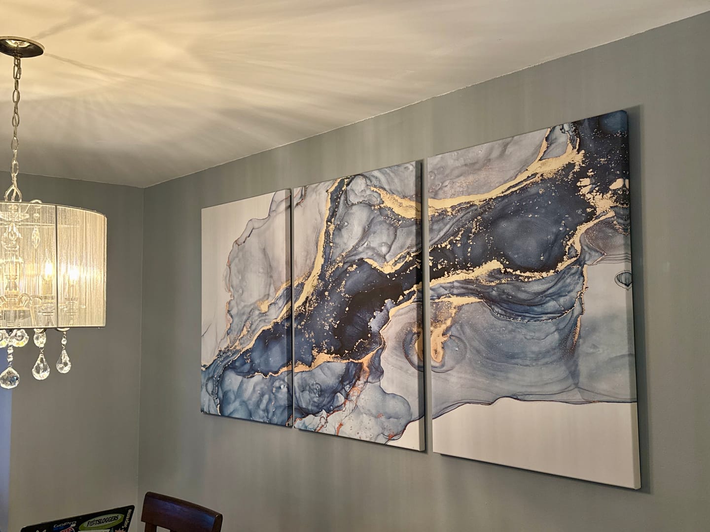 Customer photo review of Abstract Art Print - Blue Abstract Canvas Wall Art Print Abstract Art Fluid Effect Marble Wall Art