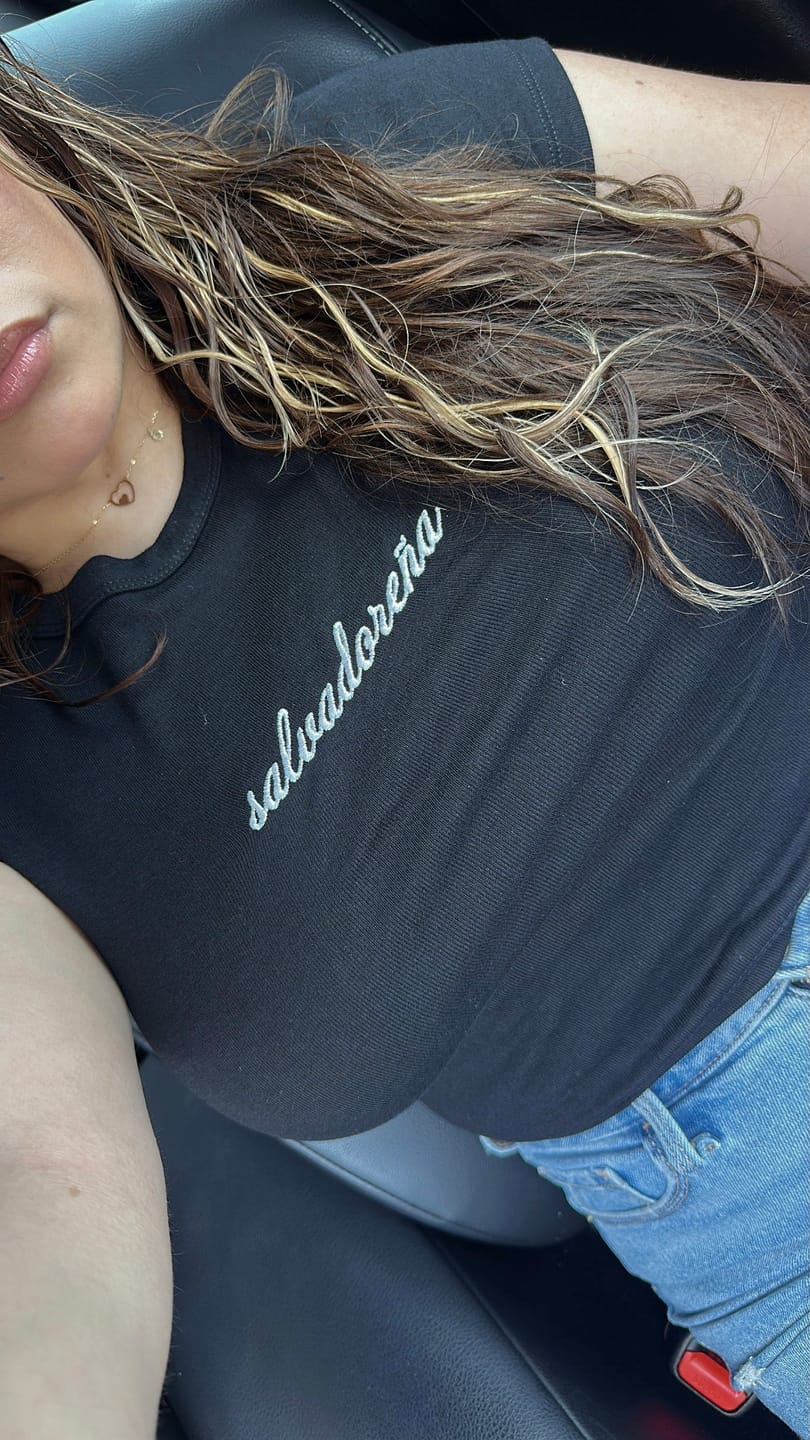 Customer photo review of País Embroidered Rib Baby Tees (All Países)
