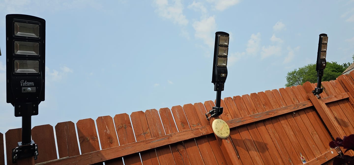Customer photo review of Adjustable bracket for solar street light -1.8" diameter
