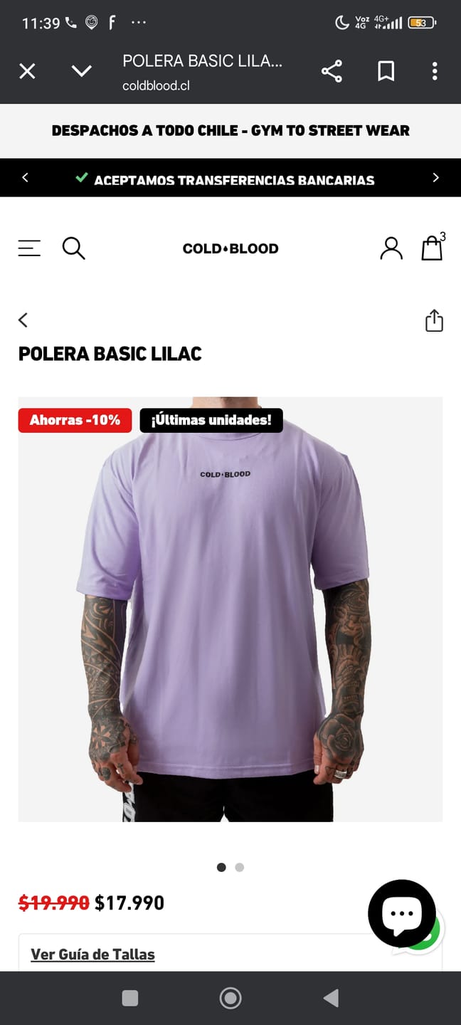 Customer photo review of POLERA BASIC LILAC