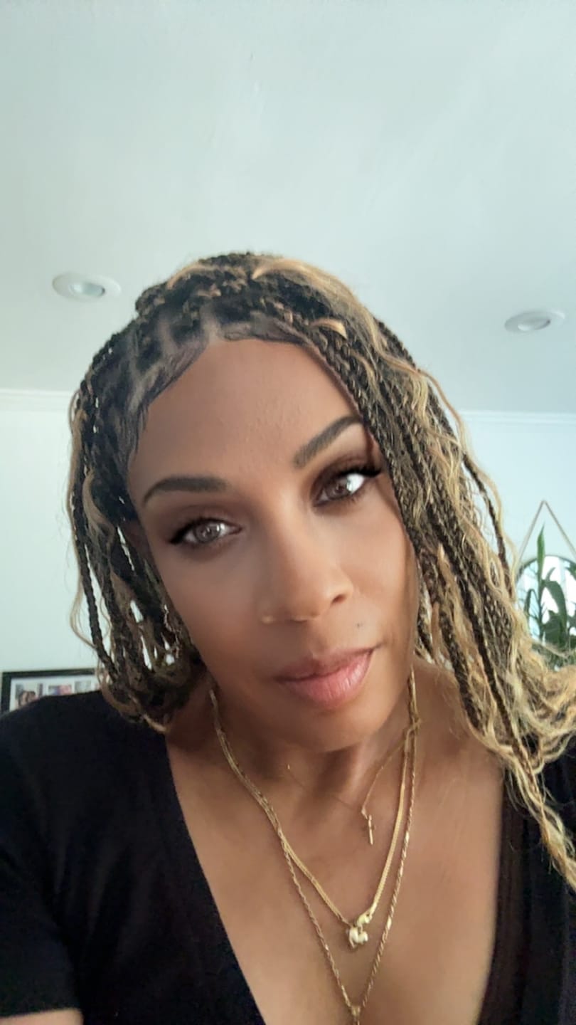 Customer photo review of Coco - Glueless Human Hair Braided Wig Pre Cut HD Full Elastic Lace Free Part Ready-To-Go (Lace Not Hand Tied)