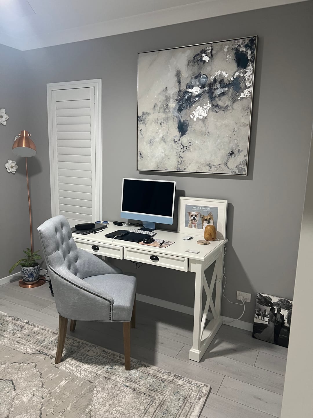 Customer photo review of Leopold Upholstered Linen Dining Chair