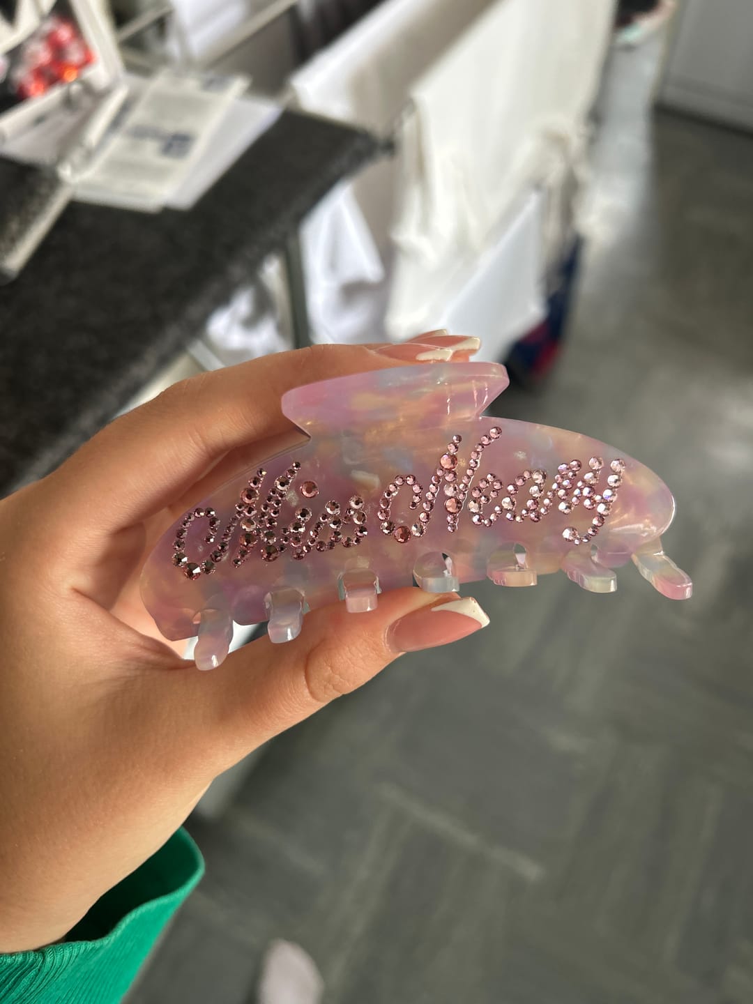 Customer photo review of Custom Hair Claw Clip