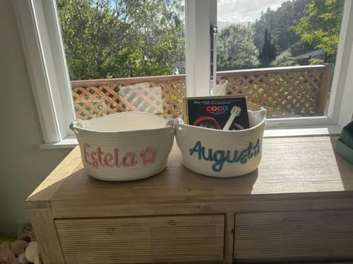 Customer photo review of Baby Knits™ Personalized Knitted Basket