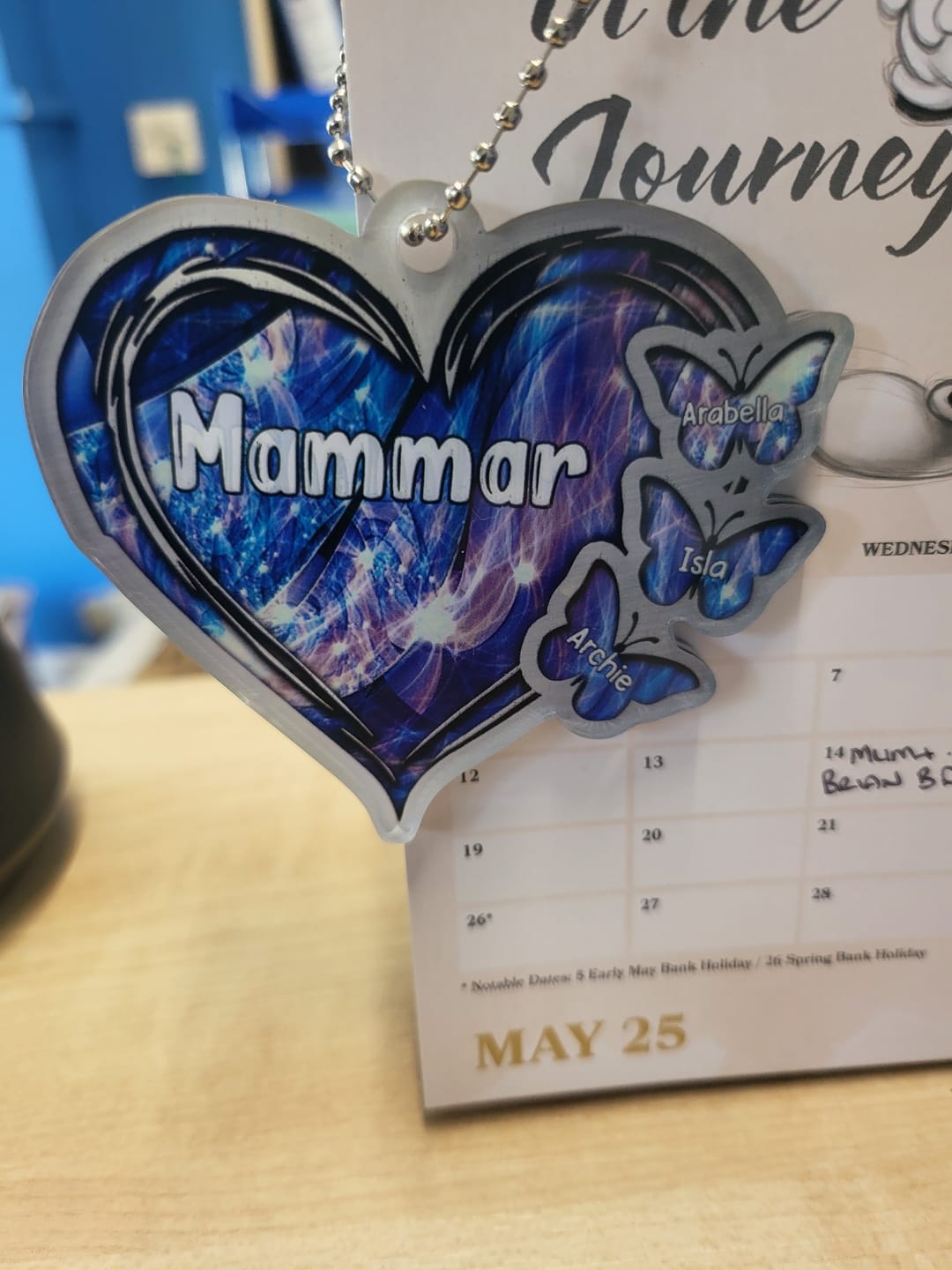 Customer photo review of Sparkling Grandma- Mom Heart Butterfly Kids, Multi Colors Personalized Ornament