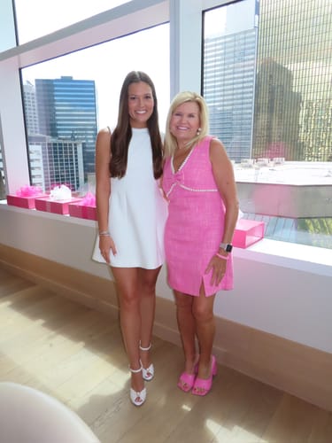 Customer photo review of Pink Tweed Pearl Detailed Bow Dress