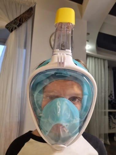 Customer photo review of Professionelle Rundum Schnorchelmaske