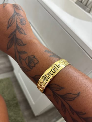 Customer photo review of Hali'a Heirloom Personalized Bangle