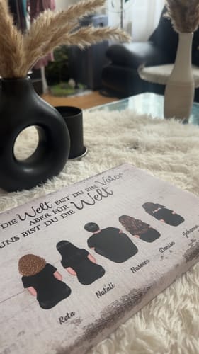 Customer photo review of Personalisierte Leinwand "Papa, wir haben dich lieb - Mit Familienmitgliedern"