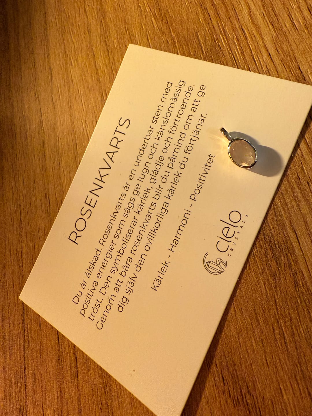 Customer photo review of Berlock Oktober Rosenkvarts Silver