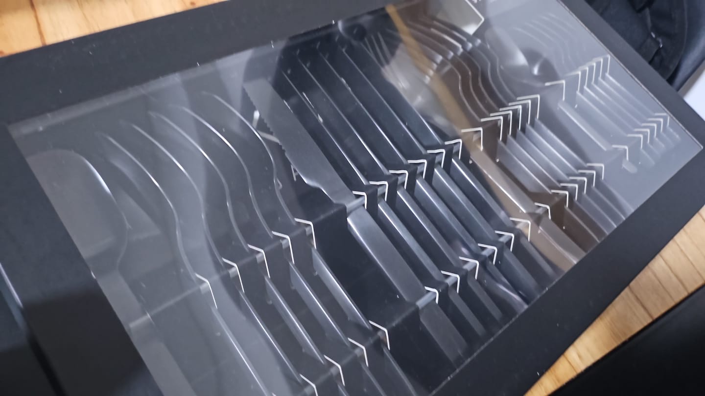Customer photo review of Cubiertos Sakura Matt Black Stainless Steel X24 Pzas