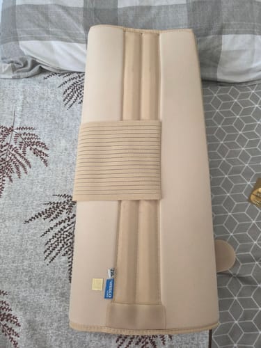 Customer photo review of Knee Brace - Long (19" Brace) | Ideal firm Knee support that limits knee motion & stabilizes the knee with mediolateral metal supports | Color - Beige