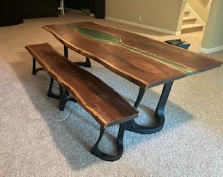 Customer photo review of 117 Uzar 16" Live Edge Bench Legs