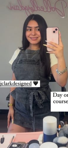 Customer photo review of Over Shoulder Black Acid Washed Apron
