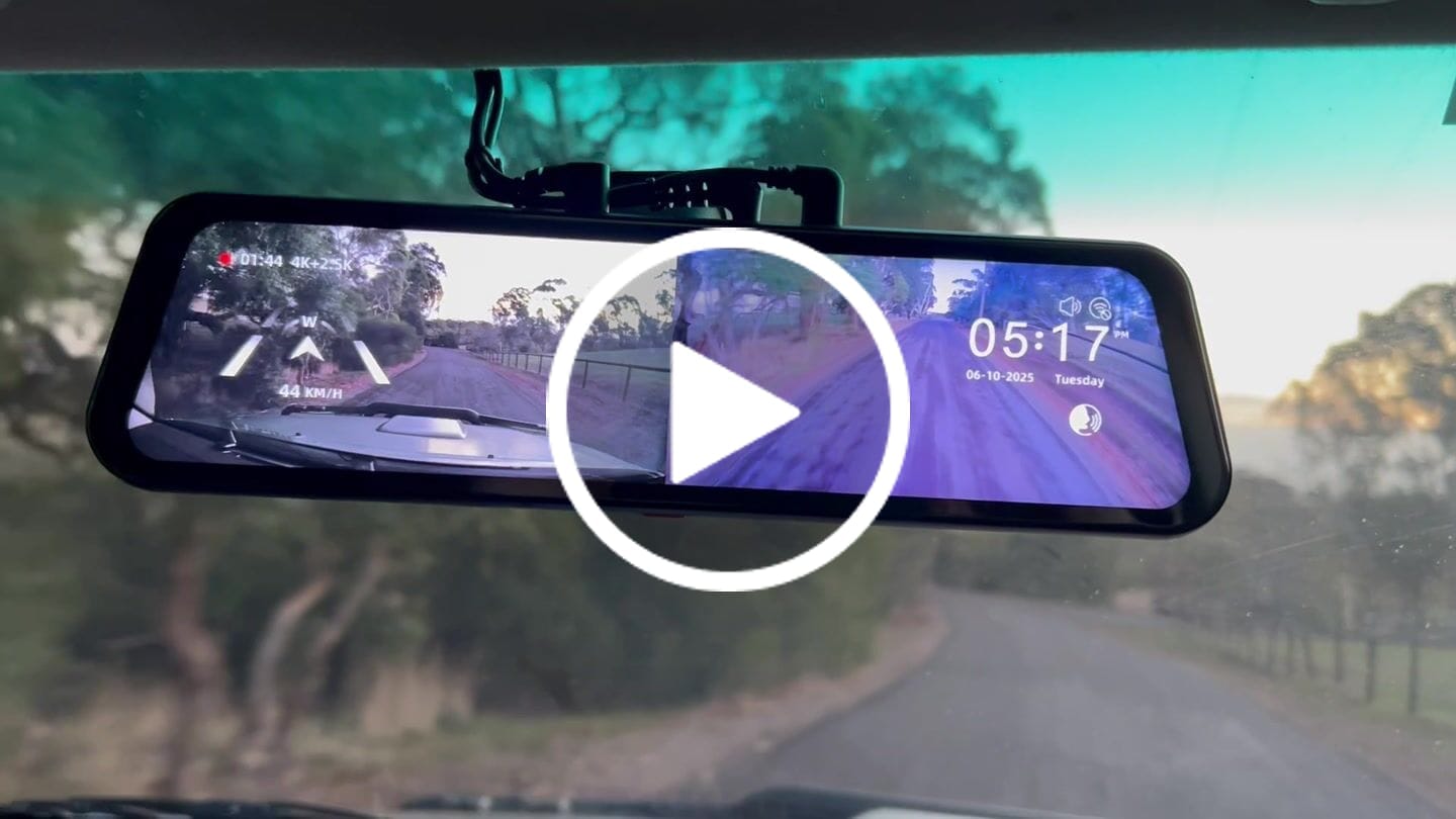 Customer video review of WOLFBOX G900Pro 12MP WiFi Touch Screen Rear View Mirror Dash Cam Smart Mirror