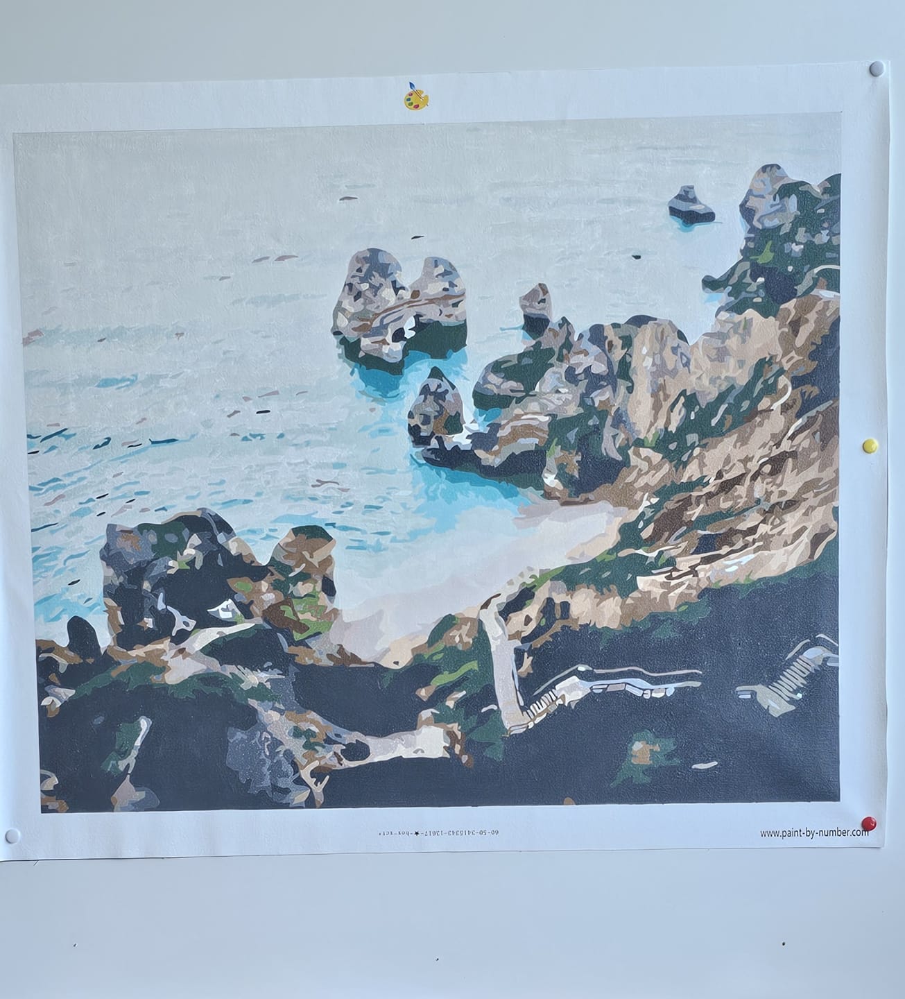 Customer photo review of Paint By Numbers | Lagos - Cliff Near Body Of Water With Boulders