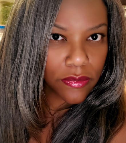 Customer photo review of Luvwin Kinky Straight Wavy Layered Style Gray Color Salt And Pepper Hair 5x5 Closure Wig