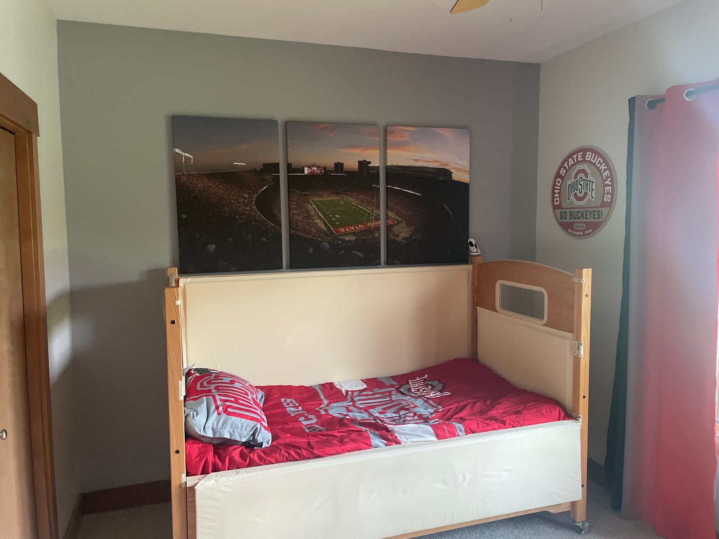 Customer photo review of Ohio State University Buckeyes Football Team Print - Columbus Ohio Stadium Wall Art Canvas Print