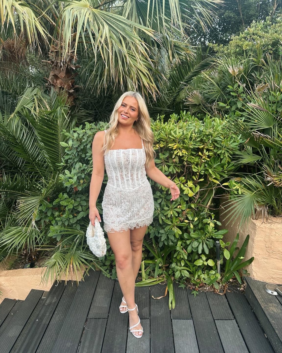 Customer photo review of "Celestial" Embellished Mini Dress - White - MADE TO ORDER
