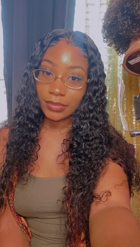 Customer photo review of MORE FACE 360 Glueless Wig Water Wave Invisi Drawstring Wear And Go Wig Quick Install Pre-Bleached And Pre-Cut HD Lace Human Hair Wigs Beginner Friendly