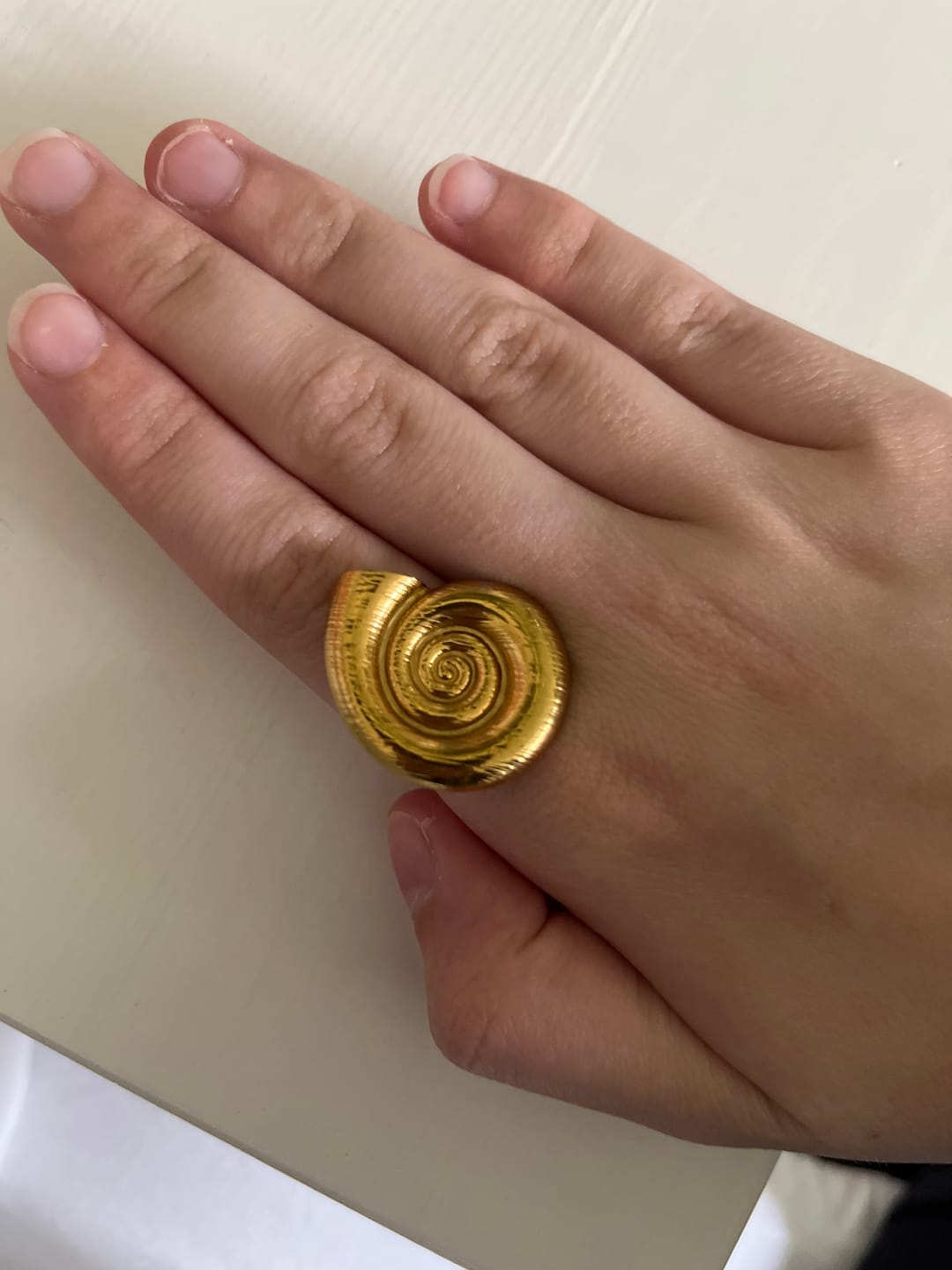Customer photo review of Ebba -  Seashell Adjustable Ring Stainless Steel