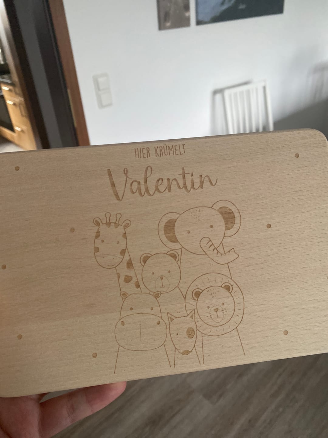 Customer photo review of Frühstücksbrettchen Holz Tierfreunde