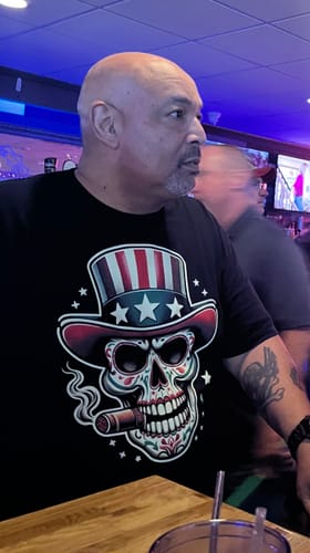 Customer photo review of American Made Mexican Parts 4th Of July T-Shirt