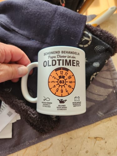 Customer photo review of OLDTIMER - Personalisierbare Tasse