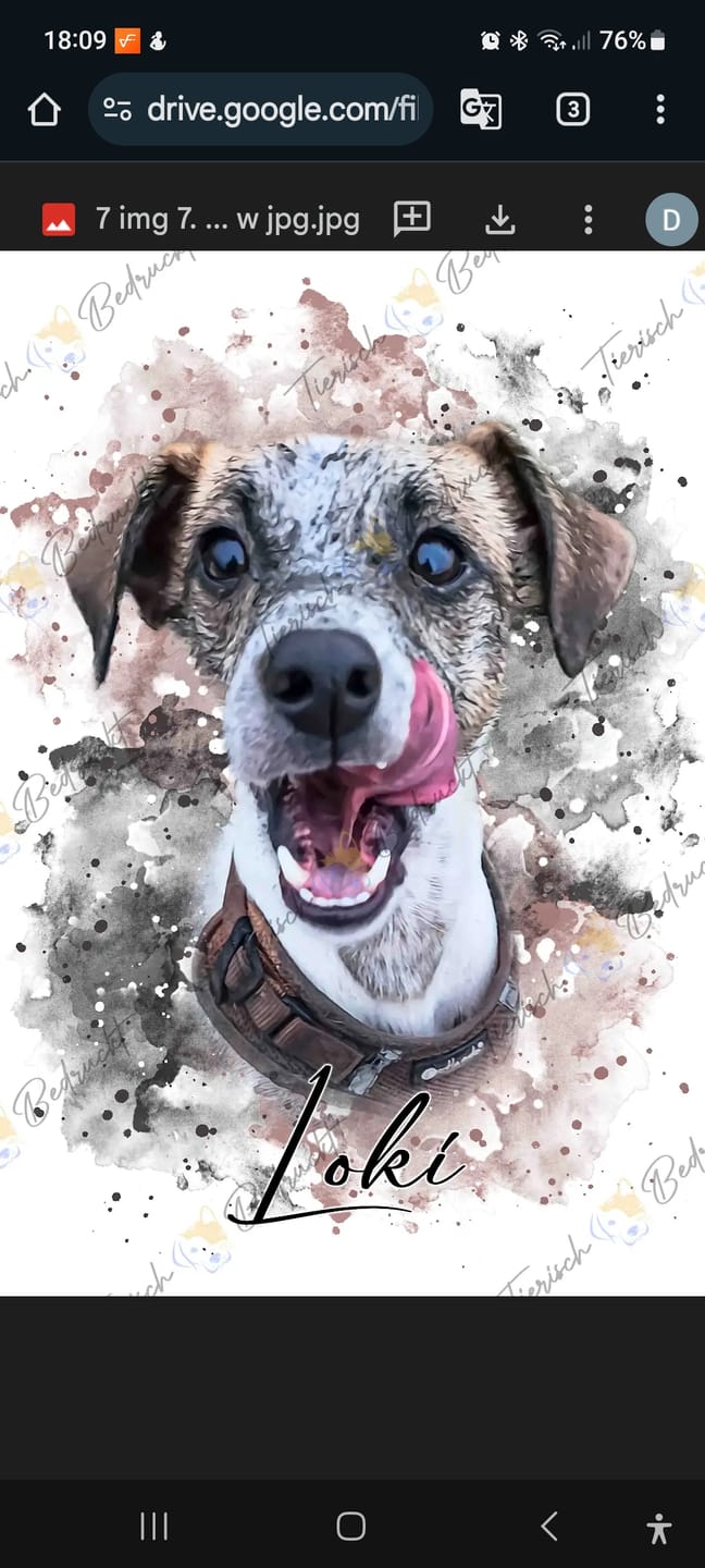 Customer photo review of Tierisches Wasserfarben Hunde Portrait