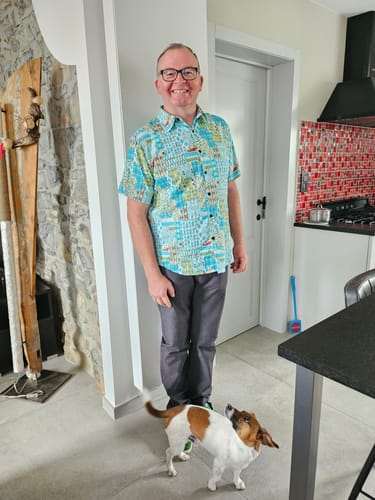 Customer photo review of Chemises en coton à manches courtes pour hommes