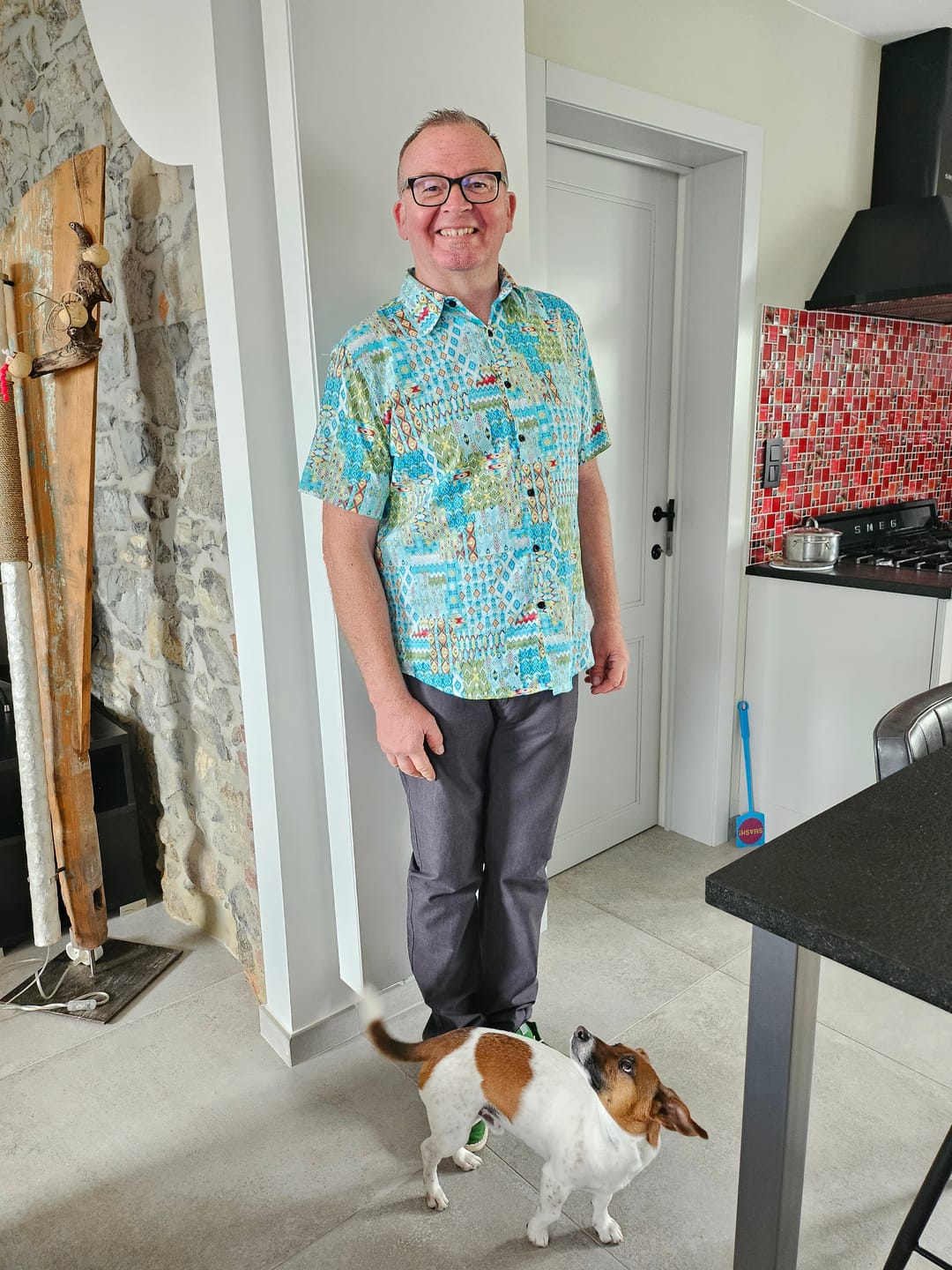 Customer photo review of Chemises en coton à manches courtes pour hommes