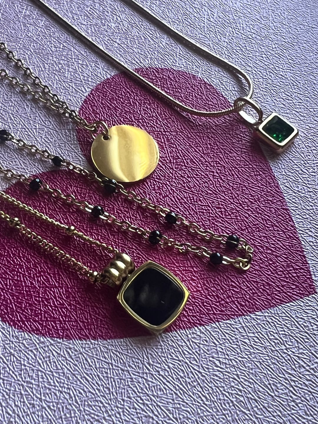 Customer photo review of Layered Disc Necklace