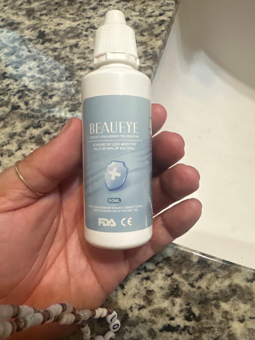 Customer photo review of BEAUEYE Marilyn Contact Lens Disinfecting Solution (60 ml)