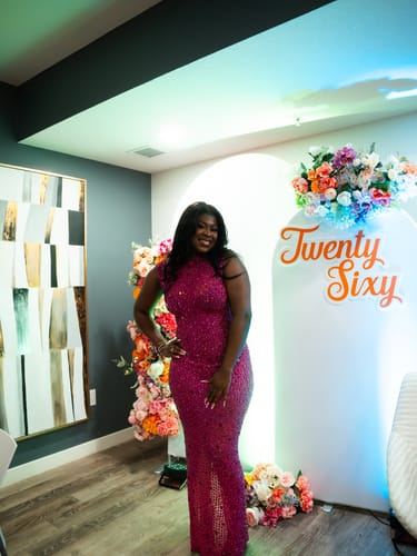 Customer photo review of Nessa Fuchsia Pink Maxi Dress