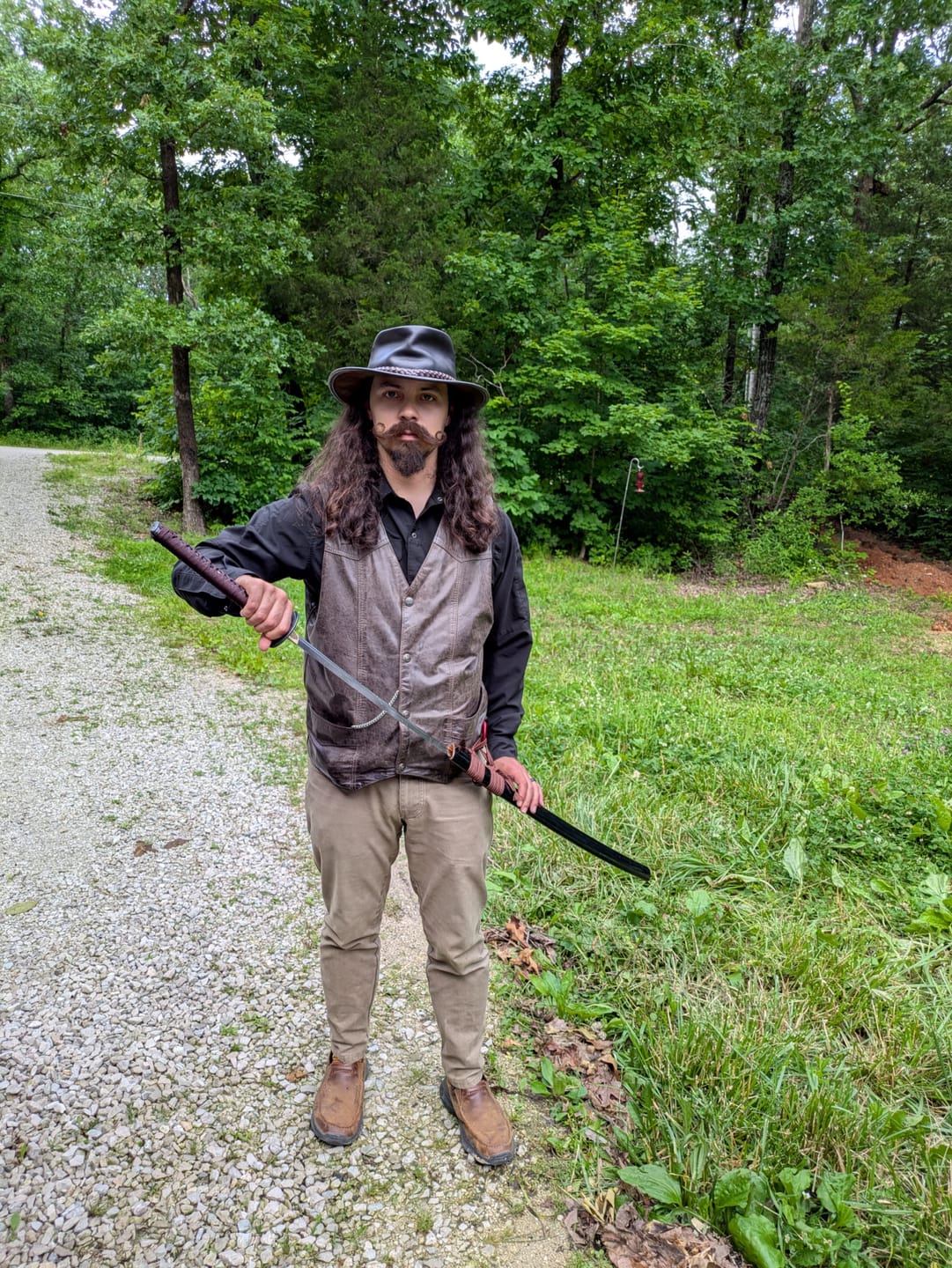 Customer photo review of The Hannya Handmade Katana Clay Tempered T10 Steel
